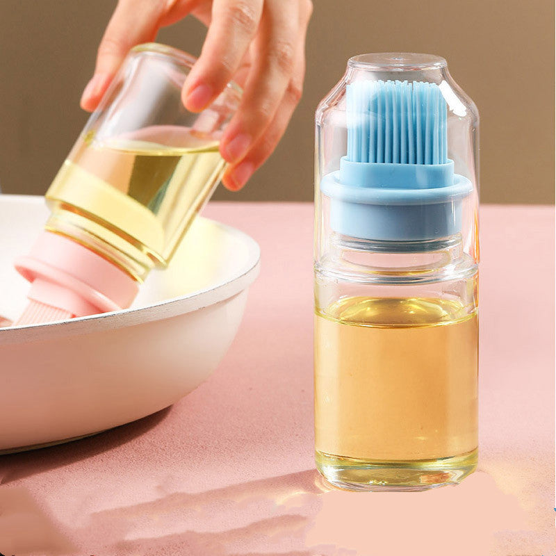 Oil Dispenser Bottle with Silicone Basting Brush – BBQ & Baking