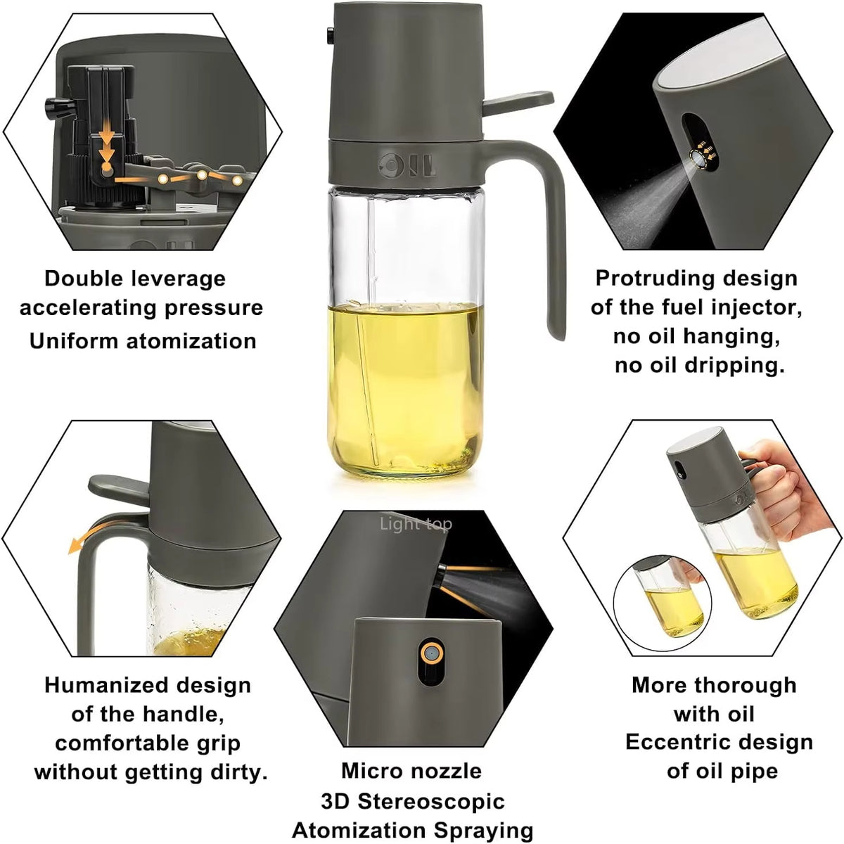 Glass Olive Oil Sprayer Mister – Refillable Kitchen Oil Dispenser Bottle